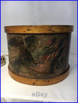 Very Nice Americana Folk Art US Civil War Era Hand Painted Regimental Eagle Drum