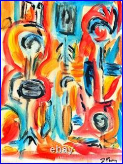 Vibrant Abstract Expressionism Canvas Painting