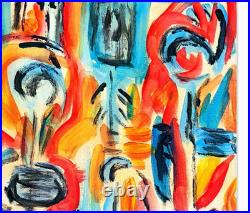 Vibrant Abstract Expressionism Canvas Painting