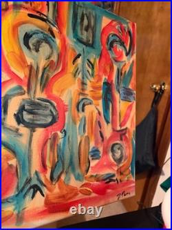 Vibrant Abstract Expressionism Canvas Painting