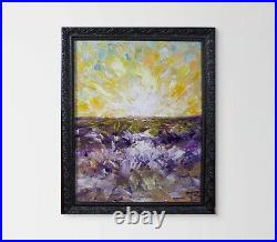 Vibrant Ocean Sea Movement Original Acrylic Painting 11x14 Impasto Art Not Monet