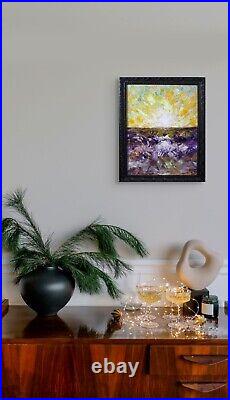 Vibrant Ocean Sea Movement Original Acrylic Painting 11x14 Impasto Art Not Monet