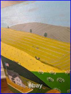 Vintage 1967 Original Folk Art Painting The Busy Life by C. A. Brown