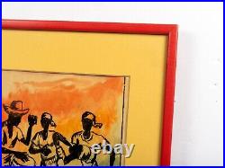 Vintage 1969 Haiti Voodoo Watercolor, Signed MOMO HAITI'69