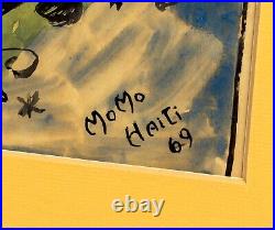 Vintage 1969 Haiti Voodoo Watercolor, Signed MOMO HAITI'69
