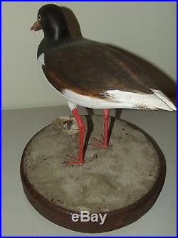 Vintage 1988 Hand Carved American Folk Art Painted DUCK DECOY with Rotating Base