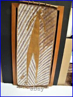 Vintage ABORIGINAL Wood Bark ART RARE Primitive Folk Art Hand Paint MIMI Spirit