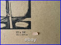 Vintage Amish Folk Art Original Oil Acrylic Painting Quilting Day 17x 29