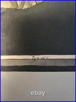 Vintage Balinese Ubud Batuan Indonesian Folk Painting of Hindu Drama Art