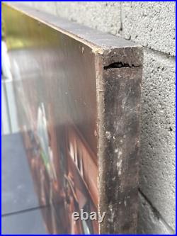 Vintage Black African American Folk Art People Bar Pool Drinking Oil Painting