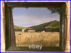 Vintage California Mission Painting Framed Signed Mahoney 29 x 35