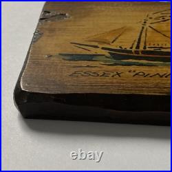 Vintage Christopher Gurshin Painting Wood Folk Art Ship Schooner Pinky Essex MA