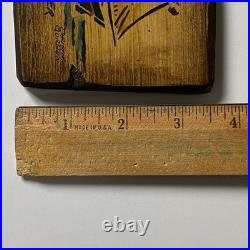 Vintage Christopher Gurshin Painting Wood Folk Art Ship Schooner Pinky Essex MA