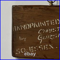 Vintage Christopher Gurshin Painting Wood Folk Art Ship Schooner Pinky Essex MA
