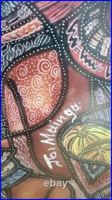 Vintage Collectible Original Painting Signed by John B. Mainga 1954-2000 Framed