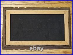 Vintage Desert Cactus Black Velvet Painting Clouds Carved Wood Frame Desert