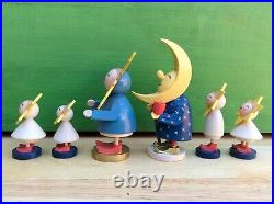 Vintage Erzgebirge Expertic Germany Wood Sun Moon Star Celestial Family Folk Art