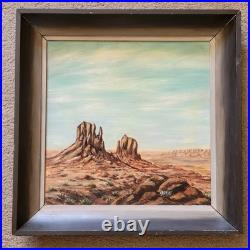 Vintage Folk Art Desert Oil Painting Arizona Western Americana David B Isaac