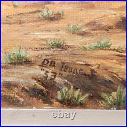 Vintage Folk Art Desert Oil Painting Arizona Western Americana David B Isaac