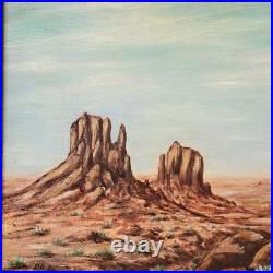 Vintage Folk Art Desert Oil Painting Arizona Western Americana David B Isaac