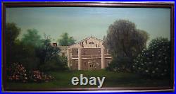 Vintage Folk Art Landscape Antebellum House Signed