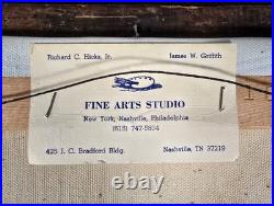 Vintage Folk Art Oil Painting Signed R Lyuins Church Landscape 8x10 Original