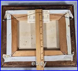 Vintage Folk Art Oil Painting Signed R Lyuins Church Landscape 8x10 Original