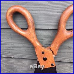 Vintage Folk Art Oversized Carved Wood Scissors Trade Sign Hand Painted Good Con