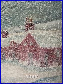 Vintage Folk Art Painting Of Winter Wonderland Snow Scene Chillicothe Ohio
