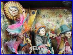 Vintage Folk Art Peruvian Retablo Claudio Jimenez Lima Painted Plaster Sculpture