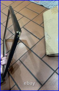 Vintage Folk Art Primitive Oil On Canvas Painting Man/Boy & Dog Detached Frame