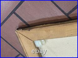 Vintage Folk Art Primitive Oil On Canvas Painting Man/Boy & Dog Detached Frame