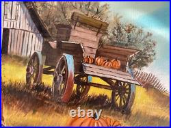 Vintage Folk Art oil painting signed M. Hood Vintage Folk Art oil painting signed M. Hood