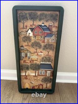 Vintage Framed Hand-painted Art Painting Village Scene Beverly Grant Apples