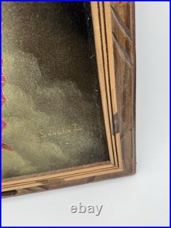 Vintage Framed Our Lady Of Guadalupe Velvet Painting Mexico Signed Sénchez Vintage Framed Our Lady Of Guadalupe Velvet Painting Mexico Signed Sénchez