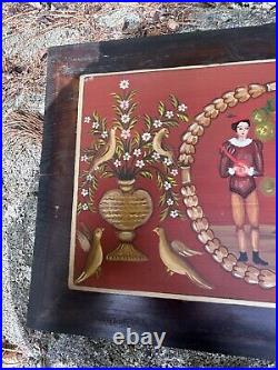 Vintage Greek Folk Art Signed Painting On Board Chiotikos Panokaselos Mapia B