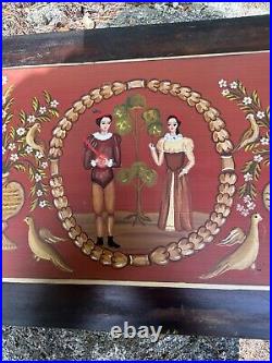 Vintage Greek Folk Art Signed Painting On Board Chiotikos Panokaselos Mapia B