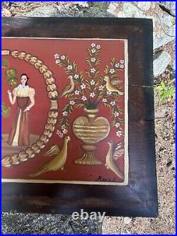 Vintage Greek Folk Art Signed Painting On Board Chiotikos Panokaselos Mapia B