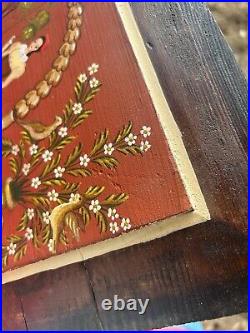 Vintage Greek Folk Art Signed Painting On Board Chiotikos Panokaselos Mapia B