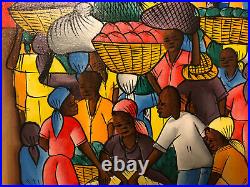 Vintage Haitian Artist Signed By Nenel Folk Art Painting Original 12x16