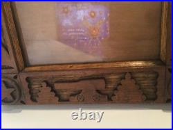 Vintage Hand Carved Folk Art Wood Picture Frame 8 x 10 Stars Shields Cannons