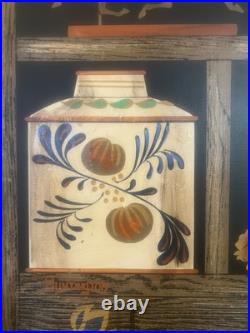 Vintage Huntington Folk Art Oil On Canvas Shadow Box Scene 27x33