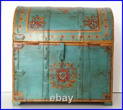 Vintage Indian painted alcohol chest, bohemian, decorative, storage, folk art