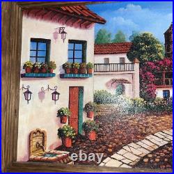 Vintage Indigenous Folk Art Vibrant Oil Painting On Board