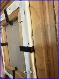 Vintage J. Roybal Signed Framed Hand-Painted Folk Art Canvas Musical Children