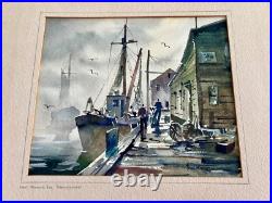 Vintage John Hare watercolor painting of Provincetown, Mass signed by author