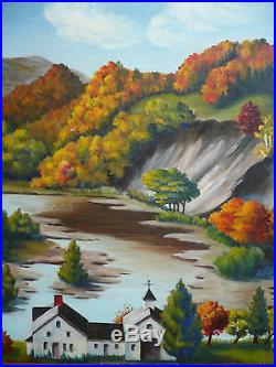 Vintage Landscape New England Boston Ma Impressionist Folk Mystery Oil Painting