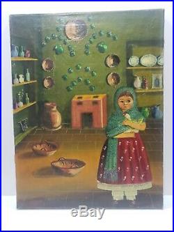 Vintage Mexican Folk Art by Agapito Labios 1898-1996 listed Oil artist signed