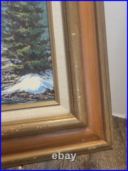 Vintage Mohon Oil On Canvas Painting Signed Landscape Framed Matted Folk Art Vintage Mohon Oil On Canvas Painting Signed Landscape Framed Matted Folk Art