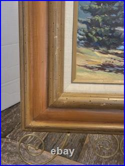 Vintage Mohon Oil On Canvas Painting Signed Landscape Framed Matted Folk Art Vintage Mohon Oil On Canvas Painting Signed Landscape Framed Matted Folk Art